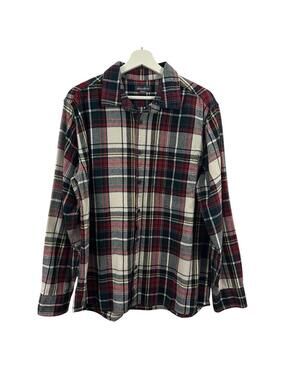 Eddie Bauer Men’s Flannel Plaid Button Down Shirt Size XL